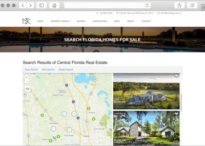 Ocala Florida IDX Real Estate Map Search Results Page Design