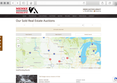 Company Sold Auction page via IDX