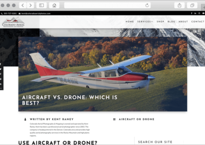Colorado Aerial Photos Web Design - Custom Designed Blog Post