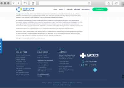 Daltons Family Medicine Custom Footer Detail View