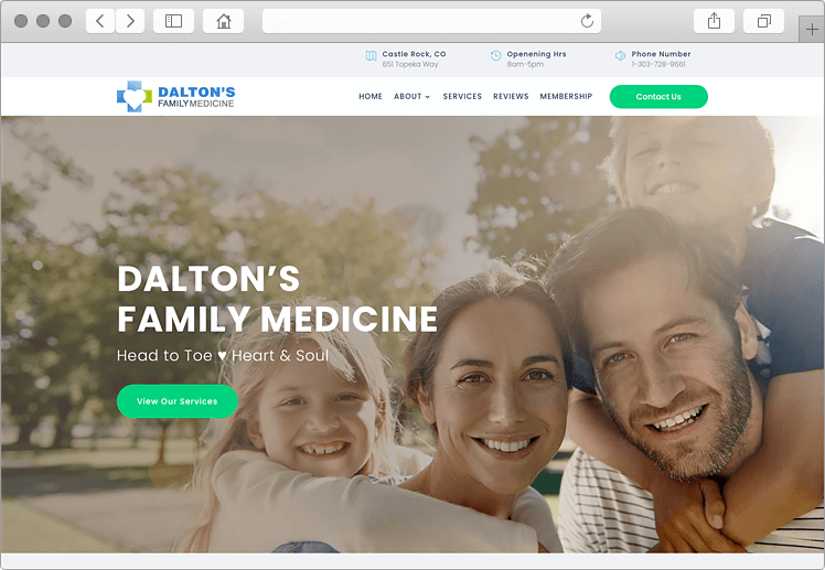 Healthcare Medical Practice Website Design for Family Doctor