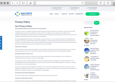 Daltons Family Medicine Privacy Policy Page