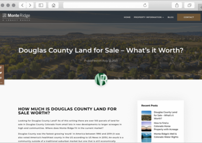 Colorado Ranch Land Website Design Blog Post Page