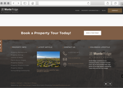 Colorado Ranch Land Website Design Custom Designed Footer