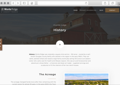 Colorado Ranch Land Custom Property History Page Design
