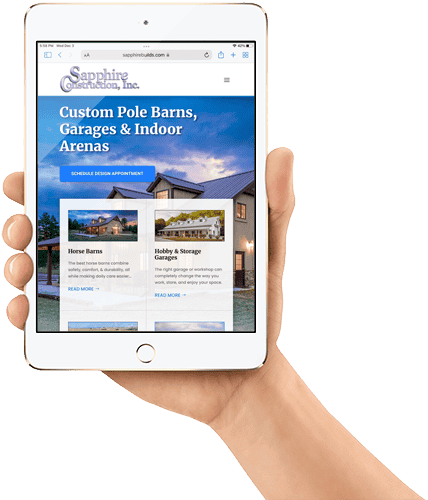 Sapphire Builds Custom Responsive Home page Design on iPad Mini
