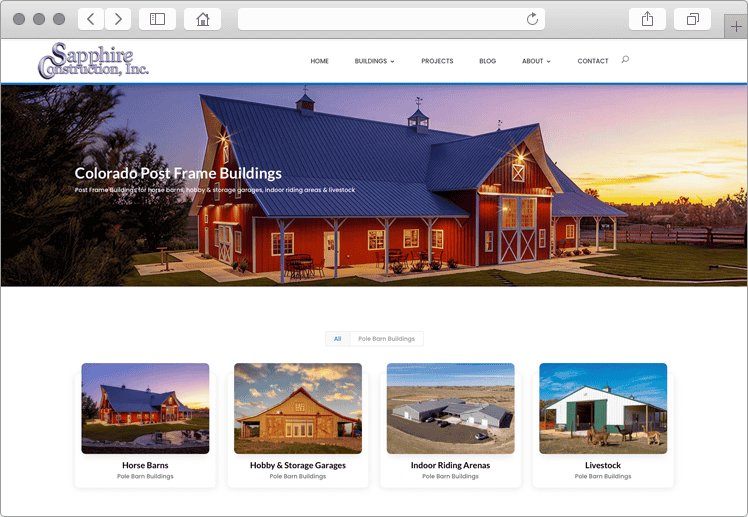 Sapphire Builds Custom Web Design Buildings Page