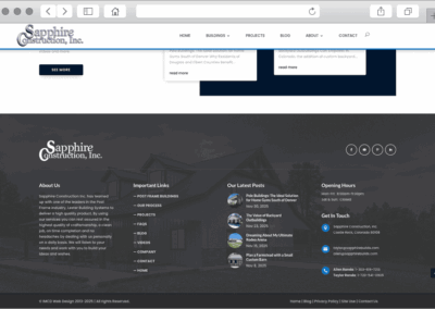 Sapphire Builds Custom Home Page Footer Design
