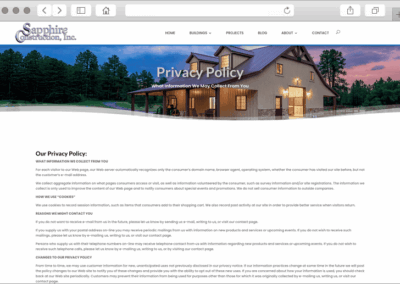 Sapphire Builds Custom Web Design Privacy Page