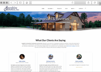 Sapphire Builds Custom Web Design Testimonials and Reviews Page