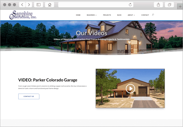 Sapphire Build Custom Design Videos Page